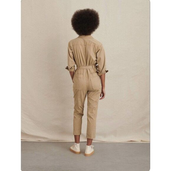 Alex Mill Expedition Twill Jumpsuit Long Sleeve Women's Large in Washed Khaki - Picture 5 of 11